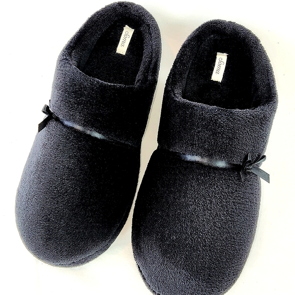 NWOT SOMA Plush Slippers Size XL (11/12) Black - Picture 1 of 8